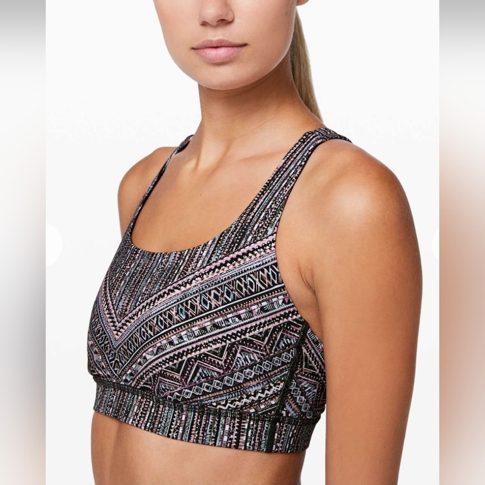 LULULEMON Energy Bra - Tribal Pace/White/Black - Size 8